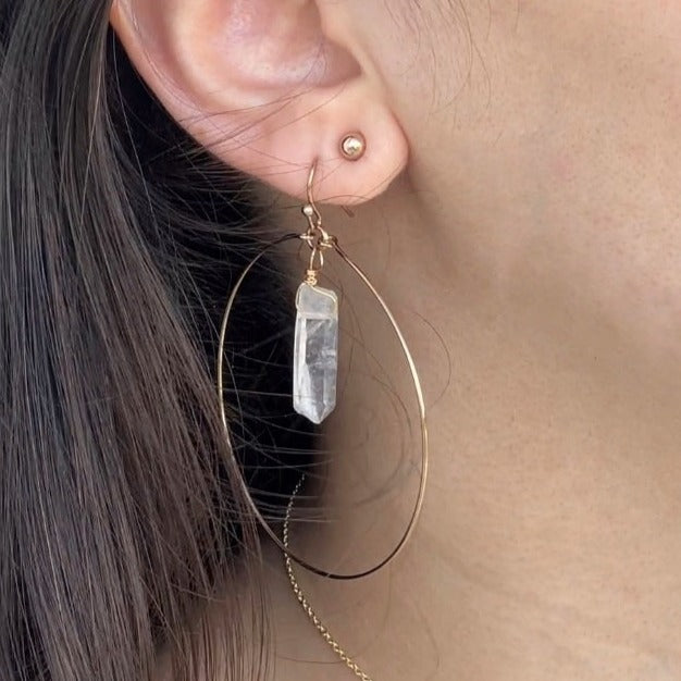 Crystal Quartz Hoops