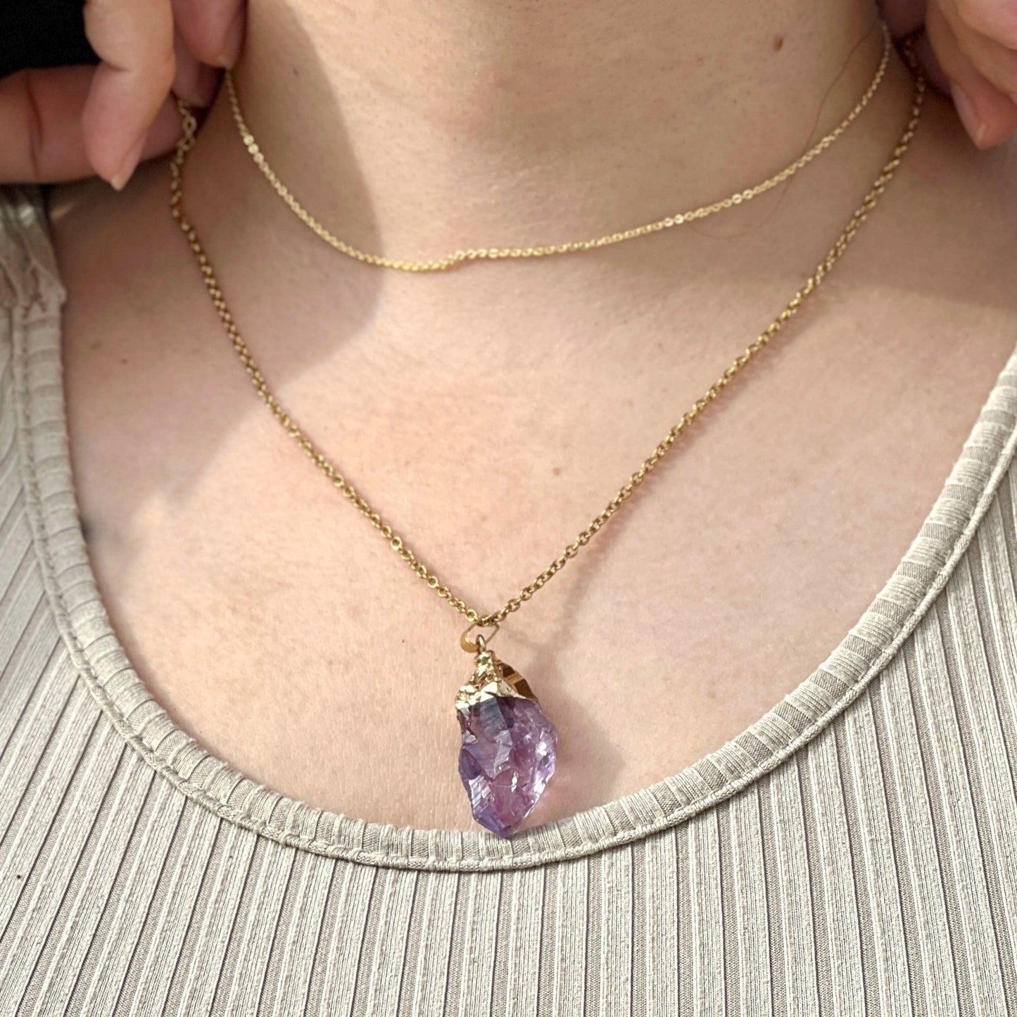 Amethyst Raw Stone Necklace Image 2