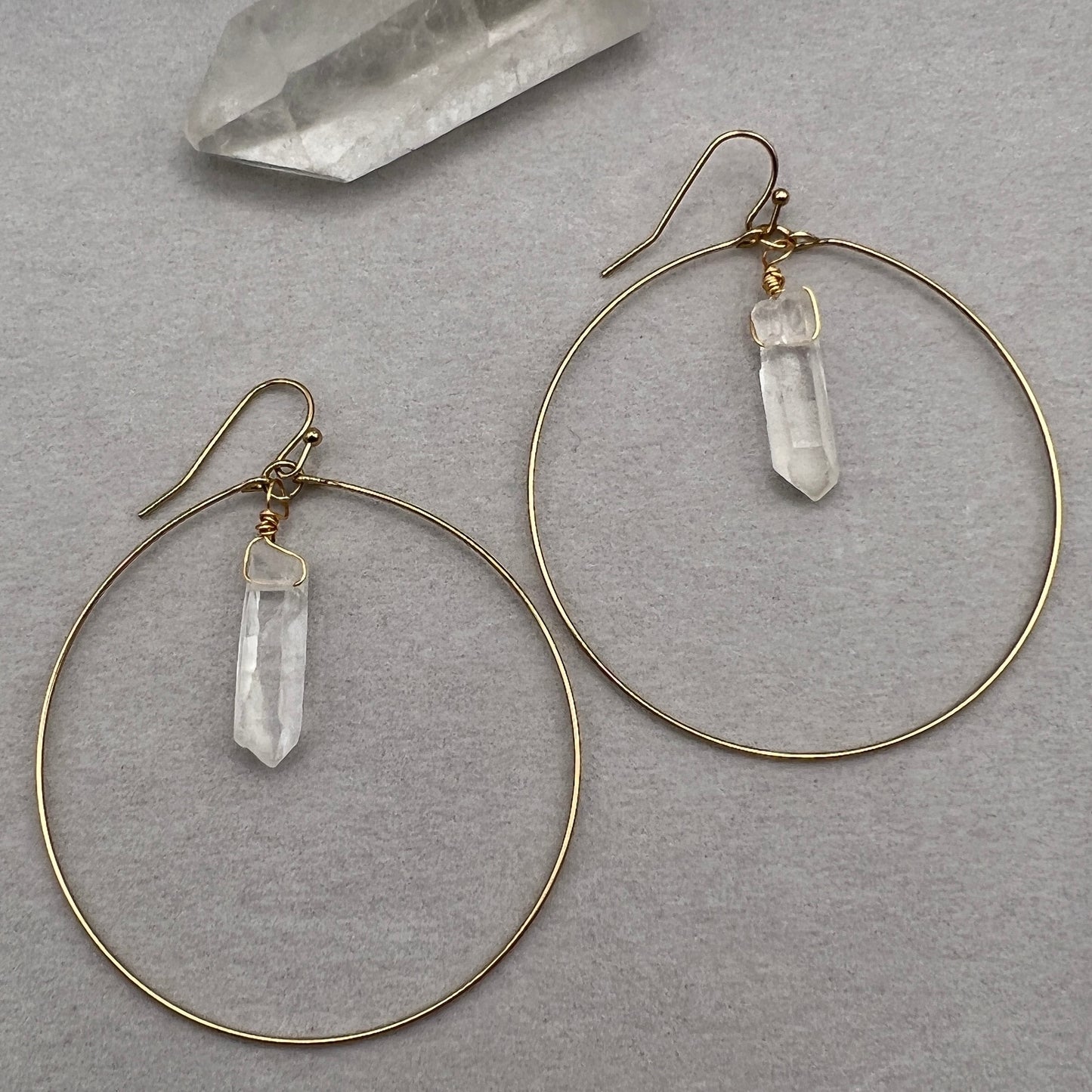 Crystal Quartz Hoops